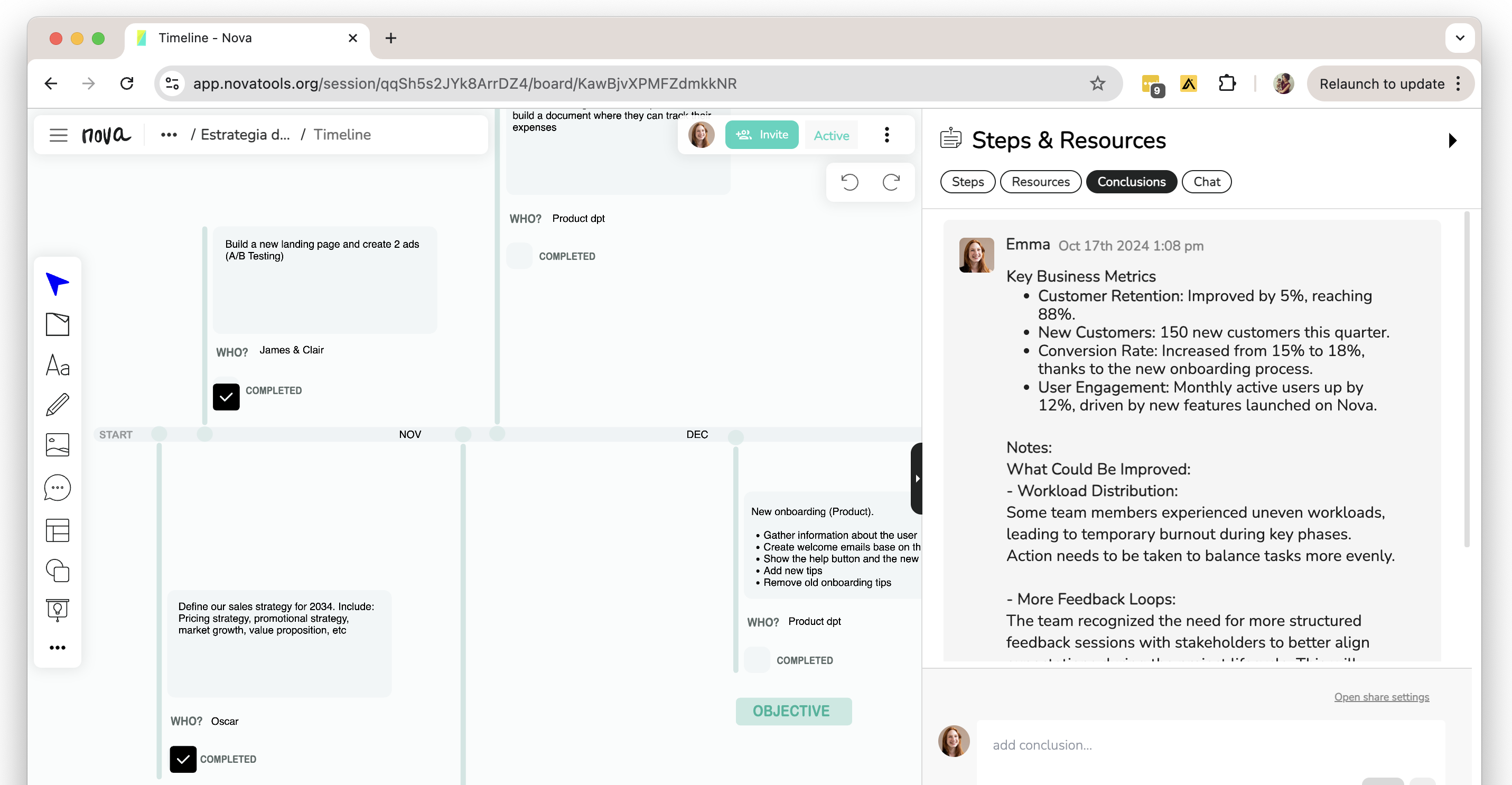 Track progress and decisions